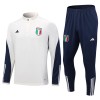 Sudadera De Entrenamiento Trajes Italia Quarter Zip 23-24 Blanca - Hombre